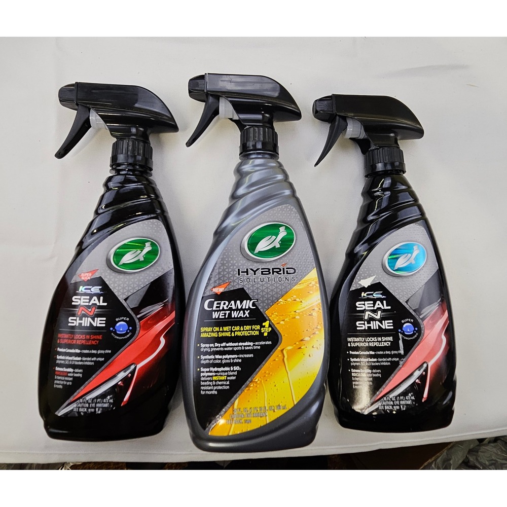 Turtle Wax ICE Seal N Shine & Hybrid‎ Solutions Ceramic Wet Wax Bundle 3pk